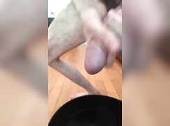 19yo cums into trashcan