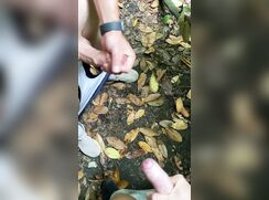 2 Twinks Cum on the leaves 224