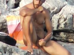 9 shoots of lonley hot beach boy
