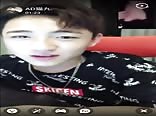 A beautiful asian boy masturbates in front of a porn