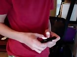 A boy masturbates and dildoing on his chair