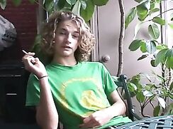 A cute surfer boy strips and jerks his cock boys porn