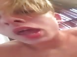 AA vid - Cute blond boy likes his cum
