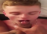 AA vid - Gorgeous blond sucks dick