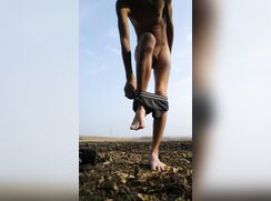ABX Clips - Totally naked walk, jerk and cum in open field