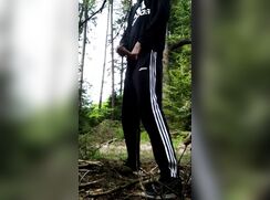 ABX#00045 - Me wanking in my Adidas set in the forest during quarantine