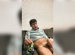 ABX#00064 - Hot stud jerks off on couch