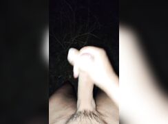 ABX#00066 - Jerking in the dark woods with a big cumshot