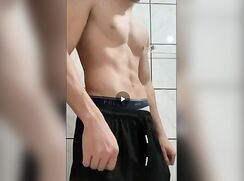 after workout jerking off session