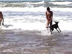 Amateur video of friends naked at the seaside