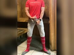Another Hot and Horny Edging Session From DILFJockDad87 in the Sauna