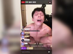 ASIAN SLUT DESTROYS HIS HOLE ON LIVE-STREAM