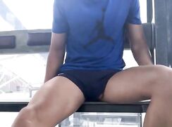 Asian twink up in sky