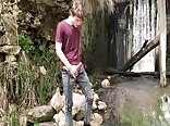 Banker boy in a waterfall gay porn