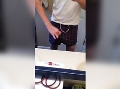 Bathroom mirror reflection