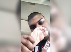 bbc sniffing white twink feet