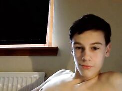 Black haired uncut straight cutie webcam show