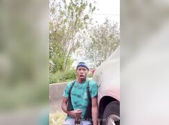 Black jerks off