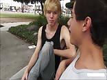 Blond and dark hair twinks