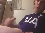 Blond boy jerking his todger