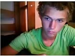 Blond boy porn wanks his big uncut dick