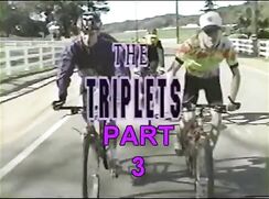 Blond cycling Triplets jerking off