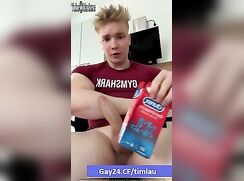 Blond filling up his condom boys porn