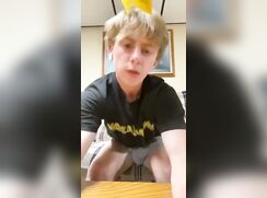 Blond Twink jerk his big Dick