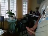 Blond twink porn pulls out his large cock for some jerking action