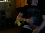 Blond twink porn uses his webcam to entertain his friend