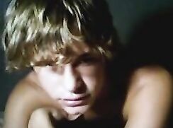 Blond twink shows everything