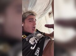 Blond Twink Swallows his Cum 222