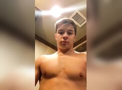 Blonde boy bathroom cumming twink gay porn