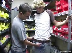 Blonde shows his big dick
