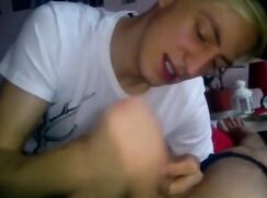 Blonde Twink Handjob His Friend Cum