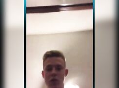 Blonde twink loves caps