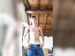 Blue broad shorts slow strip
