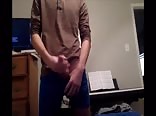 Blue gay tube boxer briefs strokes and cums being filmed