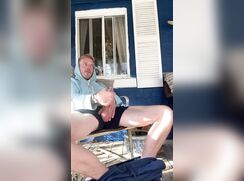 Bob Jerks off on the Front Porch