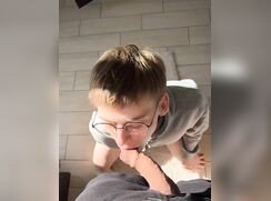 Boy blows  his boy friend