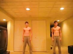 Boy dance and finish jerk with cum