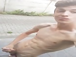 Boy Fondles Cock in Street Public Exposed Porn Video