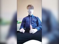 Boy Loves To Spunk On His Clothes