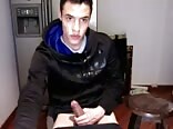 Boy porn beats off his big dick in the kitchen 