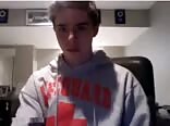 Boy porn wanking his cut dick standing up