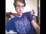 Boy porn with glasses wanks hid thick penis and cums