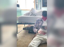 Boy Red Face Sexy Wank