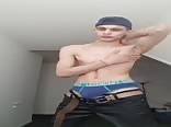 Boy shows his big dick^^