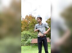 Boy stripping in the Park