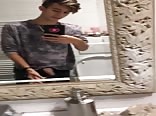 Boy strips and jerks 